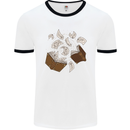 Spell Book Magic Magician Magical Mens White Ringer T-Shirt White/Black