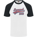 Legend Since 20th Birthday 2003 Mens S/S Baseball T-Shirt White/Black