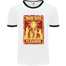 Zombies More Beer Please Funny Alcohol Mens White Ringer T-Shirt White/Black