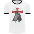 Knights Templar Prayer St. George's Day Mens White Ringer T-Shirt White/Black