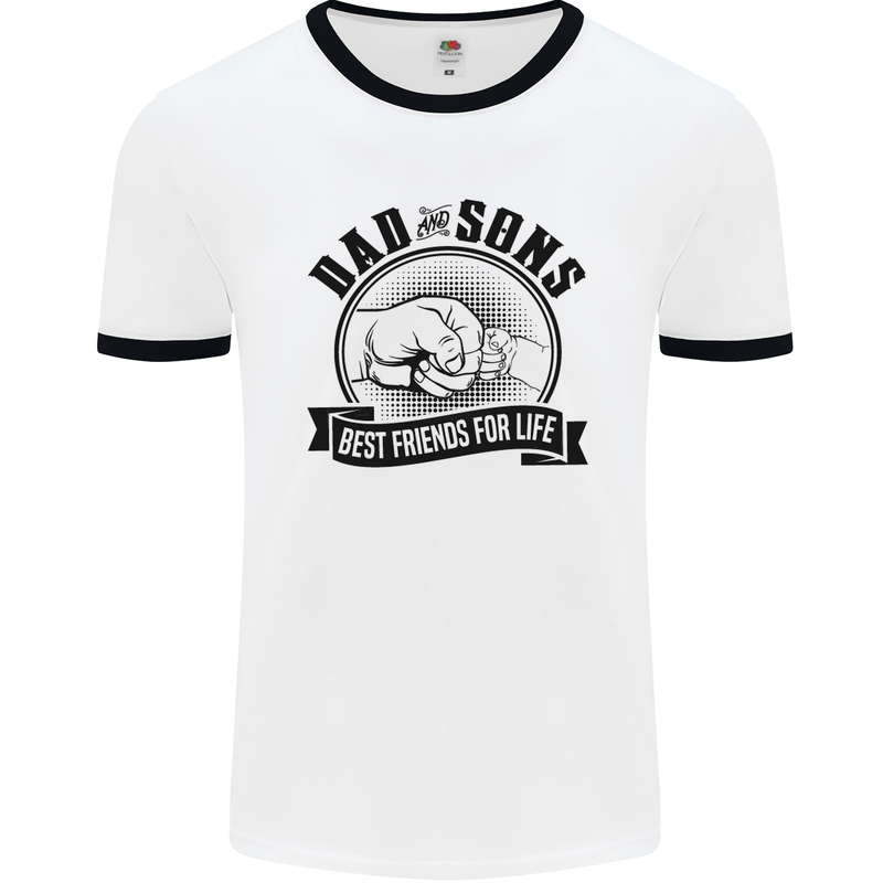 Dad & Sons Best Friends Father's Day Mens White Ringer T-Shirt White/Black