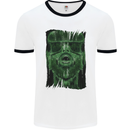 VR Man Virtual Reality Gaming Gamer Mens White Ringer T-Shirt White/Black