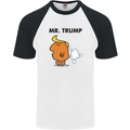 Donald Trump Fart Farting Flatulence Funny Mens S/S Baseball T-Shirt White/Black