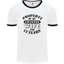 12th Wedding Anniversary 12 Year Funny Wife Mens Ringer T-Shirt White/Black