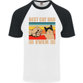 Best Cat Dad Ever Funny Father's Day Mens S/S Baseball T-Shirt White/Black
