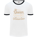 60th Birthday Queen Sixty Years Old 60 Mens White Ringer T-Shirt White/Black