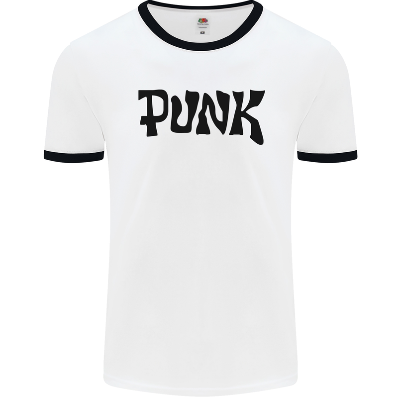 Punk As Worn By Mens White Ringer T-Shirt White/Black