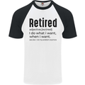 Retired Definition Funny Retirement Mens S/S Baseball T-Shirt White/Black