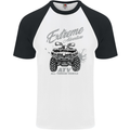 ATV All Terrain Vehicle 4X4 Quad Bike Mens S/S Baseball T-Shirt White/Black