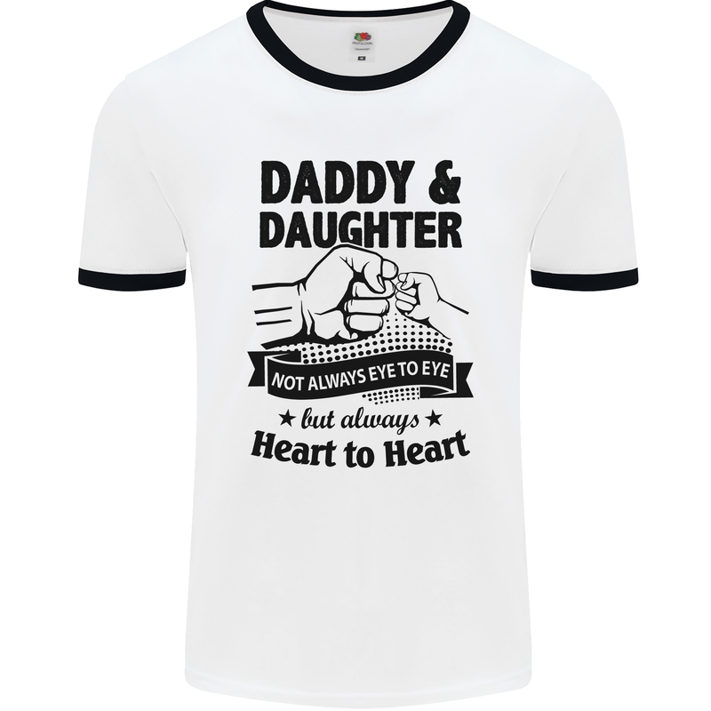 Daddy and Daughter Funny Father's Day Mens White Ringer T-Shirt White/Black