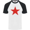 Red Star Army As Worn by Mens S/S Baseball T-Shirt White/Black