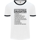Rules for Dating My Daughter Father's Day Mens White Ringer T-Shirt White/Black