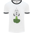 Smoked Broccoli Mens White Ringer T-Shirt White/Black