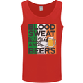 Blood Sweat Rugby and Beers Ireland Funny Mens Vest Tank Top Red