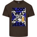 Blood Sweat Rugby and Beers Scotland Funny Mens Cotton T-Shirt Tee Top Dark Chocolate