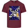Blood Sweat Rugby and Beers Scotland Funny Mens Cotton T-Shirt Tee Top Maroon