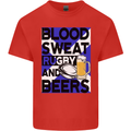 Blood Sweat Rugby and Beers Scotland Funny Mens Cotton T-Shirt Tee Top Red