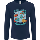 Bloop Bloop Funny Fishing Fisherman Mens Long Sleeve T-Shirt Navy Blue