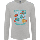 Bloop Bloop Funny Fishing Fisherman Mens Long Sleeve T-Shirt Sports Grey
