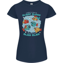Bloop Bloop Funny Fishing Fisherman Womens Petite Cut T-Shirt Navy Blue