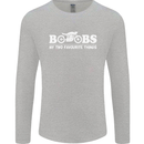 Boobs & Bikes Funny Biker Motorcycle Mens Long Sleeve T-Shirt Sports Grey