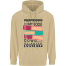 Book Reading Re-Enter Society Funny Mens 80% Cotton Hoodie Sand