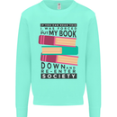 Book Reading Re-Enter Society Funny Mens Sweatshirt Jumper Peppermint