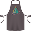 Books Only Christmas Tree Funny Bookworm Cotton Apron 100% Organic Dark Grey