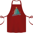 Books Only Christmas Tree Funny Bookworm Cotton Apron 100% Organic Maroon
