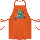 Books Only Christmas Tree Funny Bookworm Cotton Apron 100% Organic Orange
