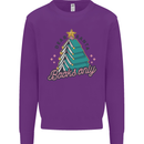 Books Only Christmas Tree Funny Bookworm Kids Sweatshirt Jumper Purple
