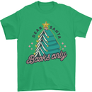 Books Only Christmas Tree Funny Bookworm Mens T-Shirt Cotton Gildan Irish Green