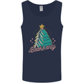 Books Only Christmas Tree Funny Bookworm Mens Vest Tank Top Navy Blue