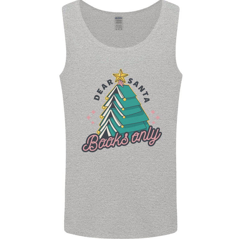 Books Only Christmas Tree Funny Bookworm Mens Vest Tank Top Sports Grey