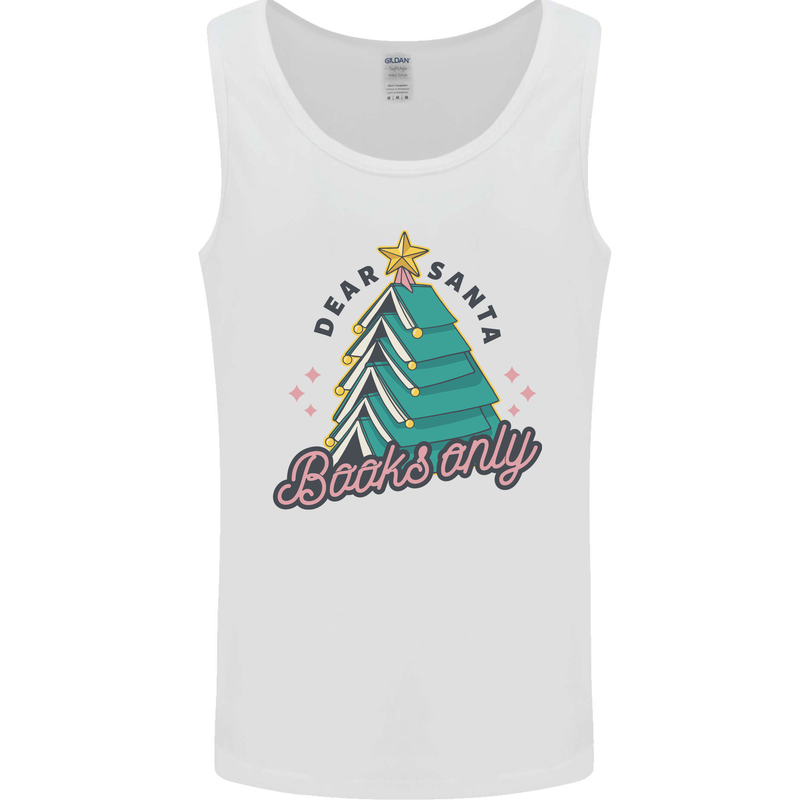 Books Only Christmas Tree Funny Bookworm Mens Vest Tank Top White