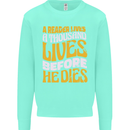Bookworm Reading a Reader Dies Funny Kids Sweatshirt Jumper Peppermint