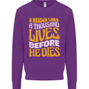 Bookworm Reading a Reader Dies Funny Kids Sweatshirt Jumper Purple