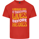 Bookworm Reading a Reader Dies Funny Kids T-Shirt Childrens Red