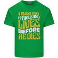 Bookworm Reading a Reader Dies Funny Mens Cotton T-Shirt Tee Top Irish Green