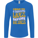 Bookworm Reading a Reader Dies Funny Mens Long Sleeve T-Shirt Royal Blue