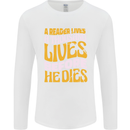 Bookworm Reading a Reader Dies Funny Mens Long Sleeve T-Shirt White