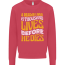 Bookworm Reading a Reader Dies Funny Mens Sweatshirt Jumper Heliconia