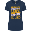 Bookworm Reading a Reader Dies Funny Womens Wider Cut T-Shirt Navy Blue