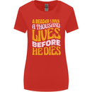Bookworm Reading a Reader Dies Funny Womens Wider Cut T-Shirt Red