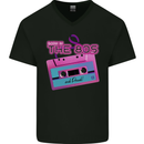 Born In the 80s Funny Birthday Music 80's Mens V-Neck Cotton T-Shirt Black