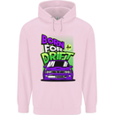 Born for Drift Drifting Car Mens 80% Cotton Hoodie Light Pink
