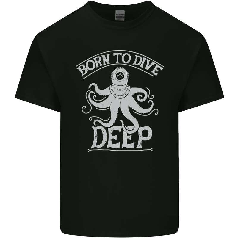 Born to Dive Deep Scuba Diving Diver Mens Cotton T-Shirt Tee Top Black