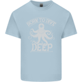 Born to Dive Deep Scuba Diving Diver Mens Cotton T-Shirt Tee Top Light Blue