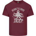 Born to Dive Deep Scuba Diving Diver Mens Cotton T-Shirt Tee Top Maroon
