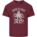 Born to Dive Deep Scuba Diving Diver Mens Cotton T-Shirt Tee Top Maroon